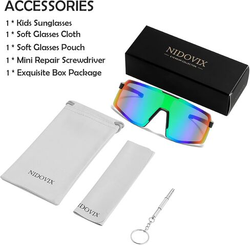 NIDOVIX Kids Baseball Sunglasses for Girls Boys Toddler Age 2-12, UV400 Baseball Sun Glasses Sports Cycling Shades in Saudi Arabia