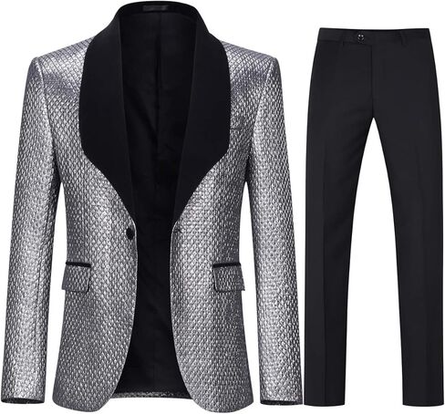 بدلة سهرة للرجال من Boyland بدلة سهرة فاخرة مكونة من قطعتين طقم بدلة تكس وسراويل وحفلات العودة للوطن والعشاء والحفلات الراقصة in Kuwait