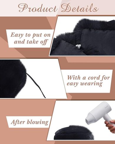 6 Pcs Winter Faux Fur Warm Set Including Fur Hat Neck Warmer and Hand Muffs Set Russian Style Headband Winter Fuzzy Headband Scarf and Hand Muffs for Women, White and Black, Black and White, One size in Kuwait