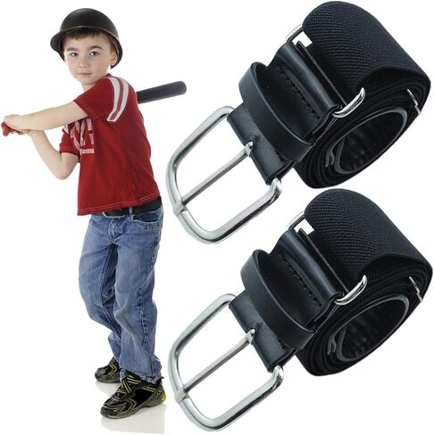 2 PCS Youth Baseball Softball Uniform Belts, Adjustable Size Uniform Belt Elastic Adjustable Belts for Boys in Kuwait