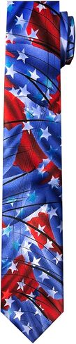 Jerry Garcia Men's USA Patriotic 4th of July Flag Red White Blue Stars Northern Lights Artwork Regular Length Neck Tie, Regular - 58 inch in Saudi Arabia