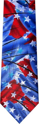 Jerry Garcia Men's USA Patriotic 4th of July Flag Red White Blue Stars Northern Lights Artwork Regular Length Neck Tie, Regular - 58 inch in Saudi Arabia