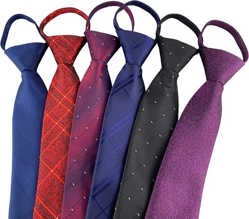 Lovacely Zipper Ties for Men, 2.76 Inch Classic Woven Silk Zip Necktie Pre-tied Paisley Various Designs Zipper Neck Tie in Saudi Arabia