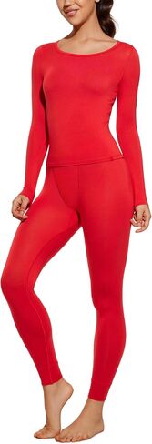 CRZ YOGA Soft Thermal Underwear Sets for Women Lightweight Long Johns Base Layer Pajamas Warm Top Bottom in Saudi Arabia