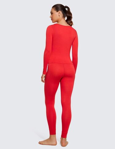 CRZ YOGA Soft Thermal Underwear Sets for Women Lightweight Long Johns Base Layer Pajamas Warm Top Bottom in Saudi Arabia