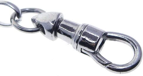 Stainless Steel Pocket Watch Chain with Steel Cable Belcher Chain, Steel Albert Swivel Clasp, Steel Spring Ring Clasp FCS76, Silver in Kuwait