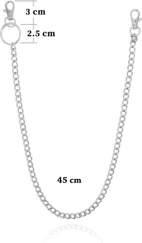 KAEVUD 3 قطع سلاسل جينز محفظة بانت سلسلة الهيب هوب محفظة فضية الخصر جيب فاسق محافظ سلاسل... in Kuwait