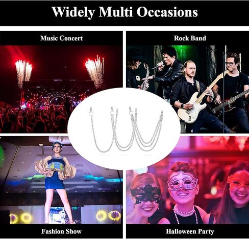 KAEVUD 3 قطع سلاسل جينز محفظة بانت سلسلة الهيب هوب محفظة فضية الخصر جيب فاسق محافظ سلاسل... in Kuwait