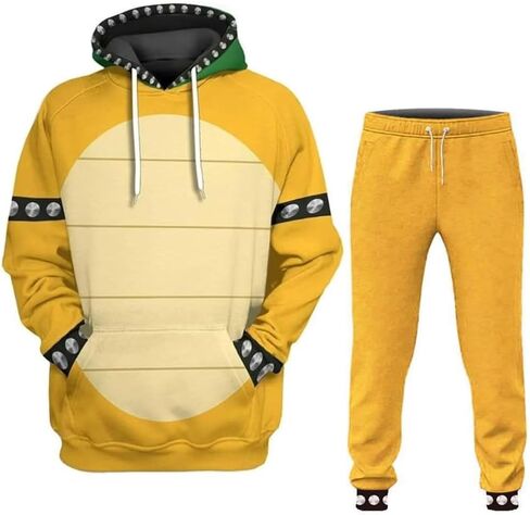 Lmetsky Bowser Cosplay Costume Hoodie,Bowser Hoodie Sweatshirt Bowser Hoodie 3D Printed Adult Outfit Men 2Pcs in Saudi Arabia