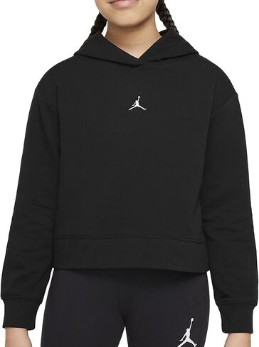 Jordan Girl's Essentials Boxy Pullover (Little Kids/Big Kids) Black SM (7 Little Kid) in Saudi Arabia