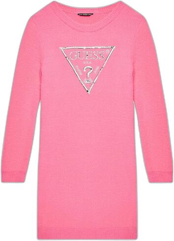 GUESS Girls' One Size Long Sleeve Logo Fuzzy Sweater Dress in Saudi Arabia