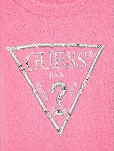 GUESS Girls' One Size Long Sleeve Logo Fuzzy Sweater Dress in Saudi Arabia