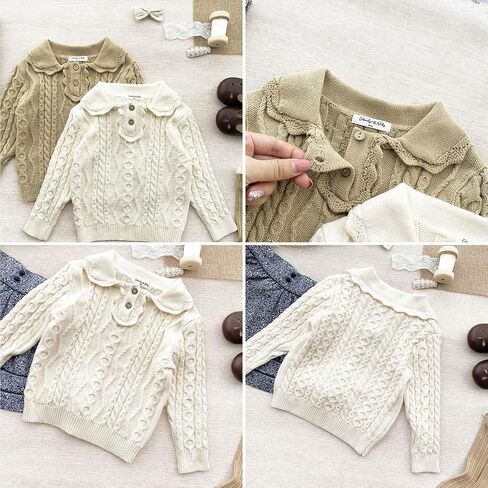 Curipeer Baby Girl Sweater Long Sleeve Knit Toddler Pullover Sweater Soft Crewneck Top for 2T-6T in Kuwait