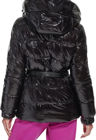 سترة رياضية منتفخة للنساء من DKNY مع جيوب، أسود، مقاس X-Large in Kuwait