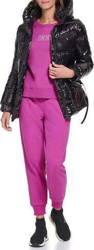 سترة رياضية منتفخة للنساء من DKNY مع جيوب، أسود، مقاس X-Large in Kuwait