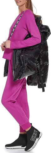 سترة رياضية منتفخة للنساء من DKNY مع جيوب، أسود، مقاس X-Large in Kuwait
