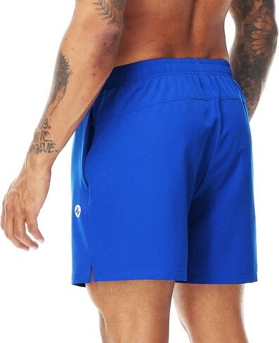 Nepest Men’s Running Athletic Shorts with Zipper Pockets 5 Inch Inseam Linerless Dry Fit Drawstring Workout Gym Shorts in Saudi Arabia