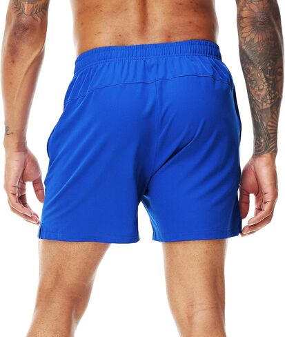Nepest Men’s Running Athletic Shorts with Zipper Pockets 5 Inch Inseam Linerless Dry Fit Drawstring Workout Gym Shorts in Saudi Arabia