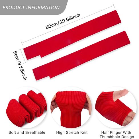 Joyingtwo Women's Arm Warmers Knitted Wool Blend Long Fingerless Gloves Gold Weather Glove with Thumb Hole in Saudi Arabia