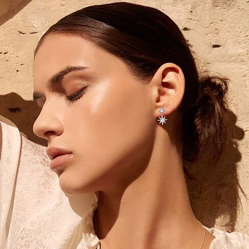 أقراط FOCALOOK من الفضة الإسترلينية عيار 925 على شكل كرة للنساء من لؤلؤ المياه العذبة in Kuwait