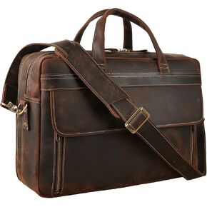TIDING Leather Briefcase for Men 17 Inch Laptop Messenger Bag Office Work Business Shoulder Bag Attache Case in Kuwait