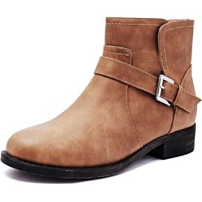 Veittes Women's Ankle Boots, Soft Design Chunky Heel Fashion Short Slip On Zipper Shoes. in Kuwait