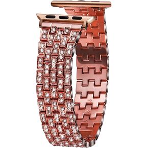 VIQIV Bling Bands for Compatible with Apple Watch Band 38mm 40mm 42mm 44mm iWatch Series 5/4/3/2/1, Luxury Diamond Bracelet Metal Wristband Strap for Women