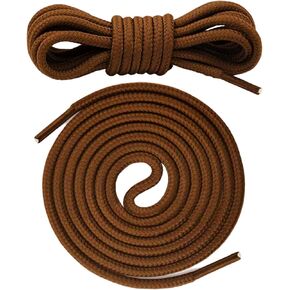 Round Boot Laces [2 Pair] 3/16" Shoelaces for Boots Work Boots and Hiking Shoes Replacement