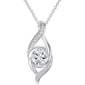 SISGEM Diamond Infinity Necklace Sterling Silver for Women Girls,1 carat Moissanite Infinity Pendant Necklace S925 Natural Diamond Jewelry Gifts for Birthday Anniversary Christmas 18+2 inch in Saudi Arabia