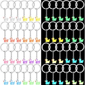 Mini Duck Keychains Glow in the Dark Duck Keychains Duck Party Favors Light up Tiny Duck for Birthday Baby Shower