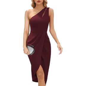 فستان نسائي من Machico بكتف واحد ومكشكش ومكشكش غير متماثل وحفلات الكوكتيل in Kuwait