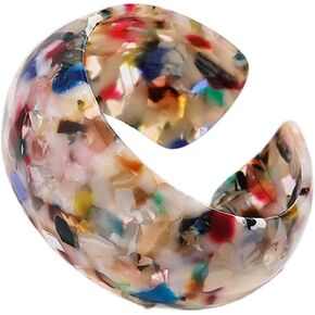 Colorful Lightweight Chunky Thick Acrylic Leopard Print Wrap Bracelets Vintage Acetic Acid Tortoise Shell Wide Open Resin Cuff Bangle Jewelry for Women Teens