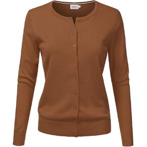 JJ Perfection Women's Button Down Soft Knit Long Sleeve Cardigan Sweater in Kuwait