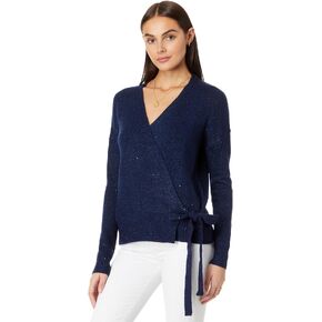 Lilly Pulitzer Dixie Wrap Sweater Aegean Navy Metallic MD in Saudi Arabia