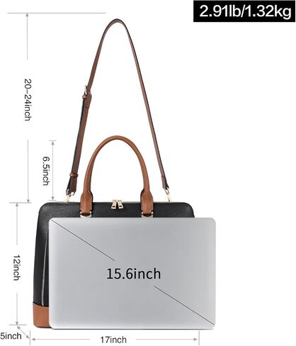 CLUCI Leather Briefcase for Women 15.6 Inch Laptop Business Computer Ladies Stylish Work Handbags Shoulder Bag in Kuwait