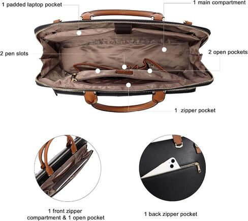 CLUCI Leather Briefcase for Women 15.6 Inch Laptop Business Computer Ladies Stylish Work Handbags Shoulder Bag in Kuwait