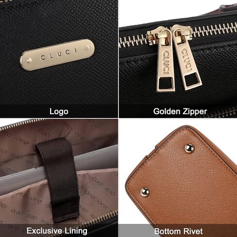 CLUCI Leather Briefcase for Women 15.6 Inch Laptop Business Computer Ladies Stylish Work Handbags Shoulder Bag in Kuwait