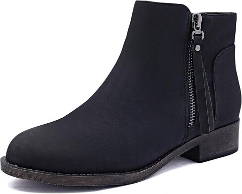 Veittes Women's Ankle Boots, Soft Design Chunky Heel Fashion Short Slip On Zipper Shoes. in Saudi Arabia