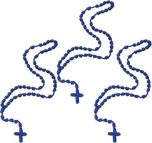 6Pcs/Set Handmade Knotted rosary with Cross Charm - Red rope rosary- necklace cord, Black thread rosary, Blue Handmade Rosary, Lightweight Catholic & Spiritual Prayer Necklace, 18 Inch Rope Rosary Gift for Girls Women Men in Kuwait