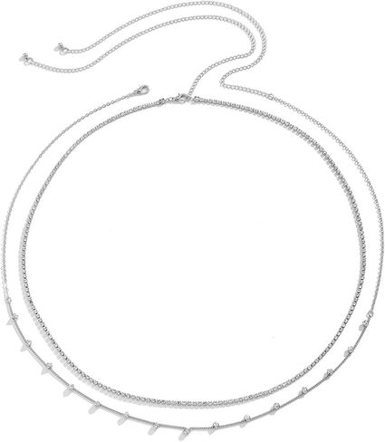 Summer Rhinestone Multilayer Waist Chain Beach Bikini Bead Belly Waist Chain Sequin Waist Belly Chain Beaded Body Chain for Women Girls in Kuwait