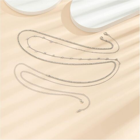 Summer Rhinestone Multilayer Waist Chain Beach Bikini Bead Belly Waist Chain Sequin Waist Belly Chain Beaded Body Chain for Women Girls in Kuwait