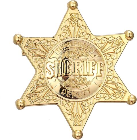 Western Cowboy Deputy Sheriff Badge Pin Brooch 2",School Carnival Party Play Props Prizes Gifts Toy for Kids Dance Girls Adults,Halloween Masquerade Old Costume Holster Medals Decorative Ornaments… in Kuwait