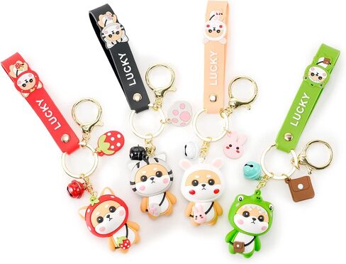 YOU WIZV لطيف المفاتيح Kawaii أنيمي سلاسل المفاتيح للأطفال على ظهره Charms مفتاح سلسلة ملحق صديق هدية للنساء فتاة in Kuwait