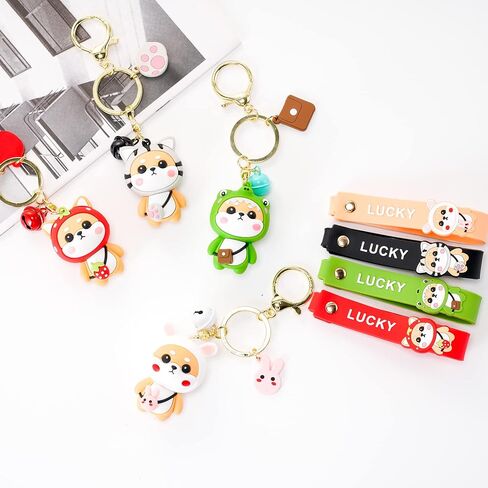 YOU WIZV لطيف المفاتيح Kawaii أنيمي سلاسل المفاتيح للأطفال على ظهره Charms مفتاح سلسلة ملحق صديق هدية للنساء فتاة in Kuwait