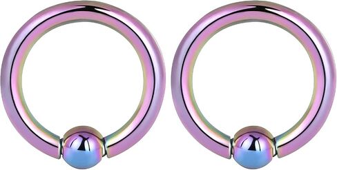 Oyaface 2 PCS 316 Stainless Steel Piercing Hoop Captive Bead Rings Tragus Ear Tunnels Hanger Weight Gauges Body Jewelry 12G-00G in Saudi Arabia