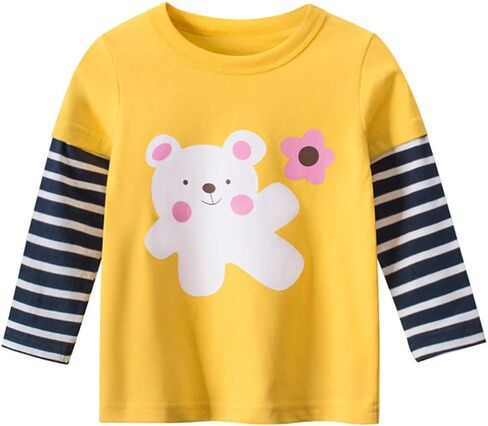 تي شيرتات NautySaurs للفتيات بأكمام طويلة مكونة من 3 قمصان قطنية بأكمام طويلة للأطفال الصغار برسوم جرافيك in Kuwait