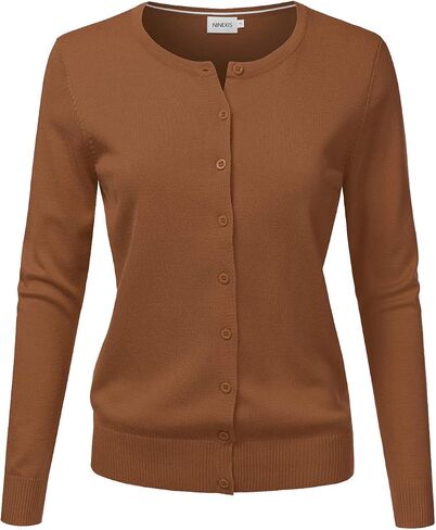 JJ Perfection Women's Button Down Soft Knit Long Sleeve Cardigan Sweater in Kuwait