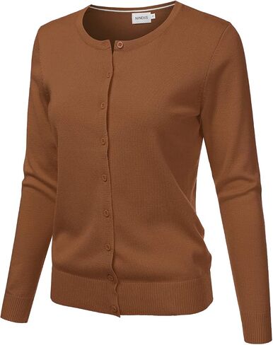 JJ Perfection Women's Button Down Soft Knit Long Sleeve Cardigan Sweater in Kuwait