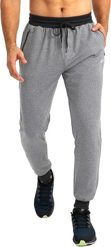 Pudolla الرجال الصوف الركض السراويل الناعمة الدافئة Sweatpants للرجال الشتاء رياضية تجريب الصالة الرياضية بنطال رياضي مع جيوب سستة in Kuwait