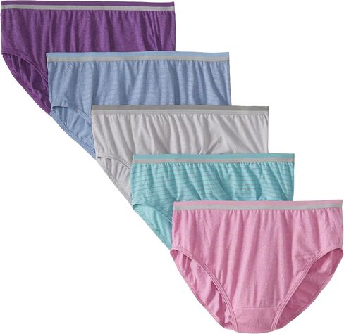 Fruit of the Loom Women's Plus Size "Fit For Me" 5 Pack Heather Hi-Cut Panties in Saudi Arabia
